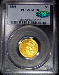 1861 Three Dollar Gold