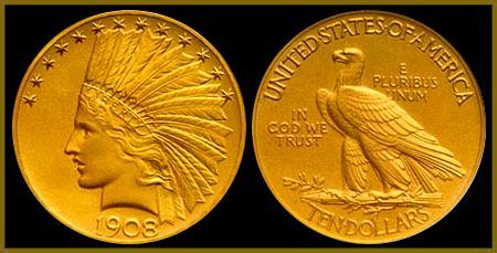 Indian Head Gold Eagle With Motto