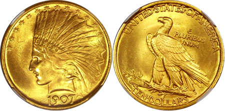 Indian Head Gold Eagle No Motto