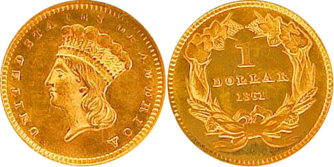 confederate gold dollar