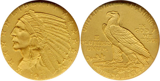 1911 Indian Head Half Eagle