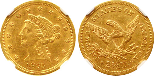 1865-S Quarter Eagle