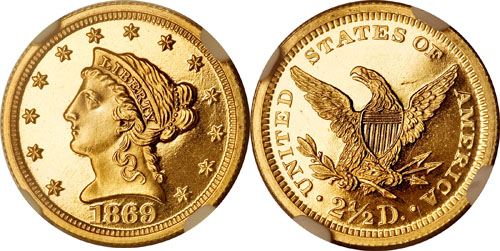 1869 Proof Quarter Eagle