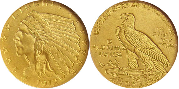 1912 Indian Head Quarter Eagle