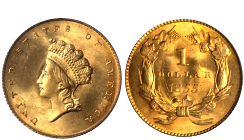 1855 Gold Dollar