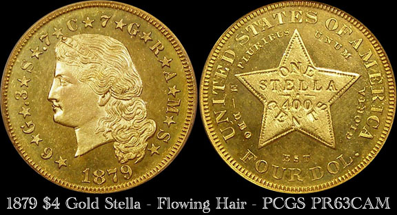 1879 $4 Flowing Hair Stella