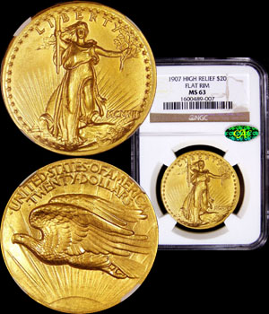 1907 High Relief, Flat Rim