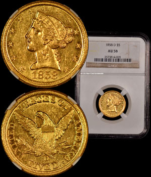 1858-D Half Eagle