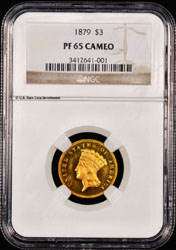 Proof 1879 Three Dollar Gold