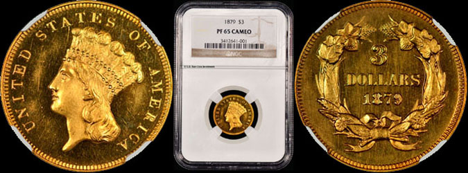 Proof Gold Set - Proof 1879 Three Dollar Gold
