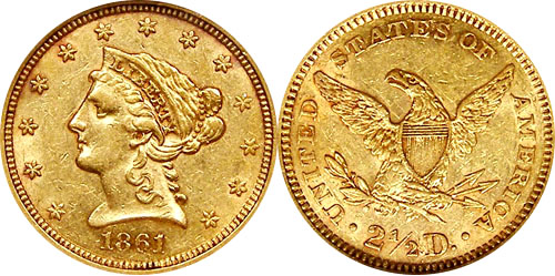 1861 Quarter Eagle