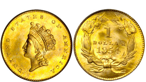 1854 Gold Dollar