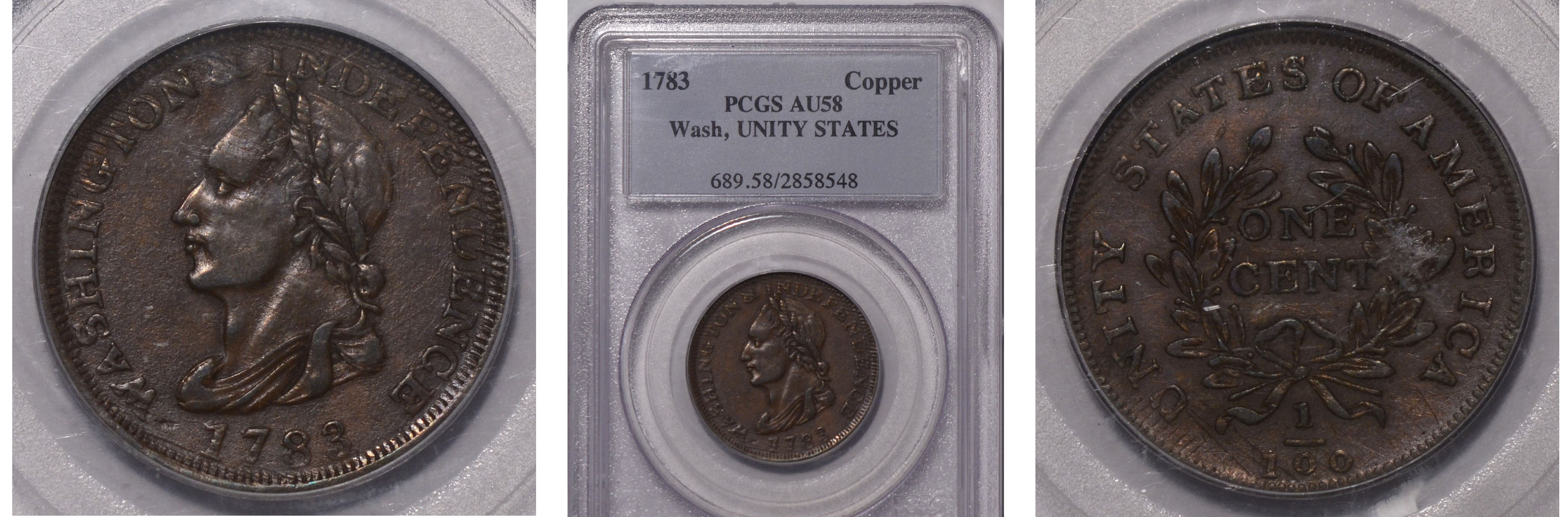1783 Washington Copper PCGS AU58