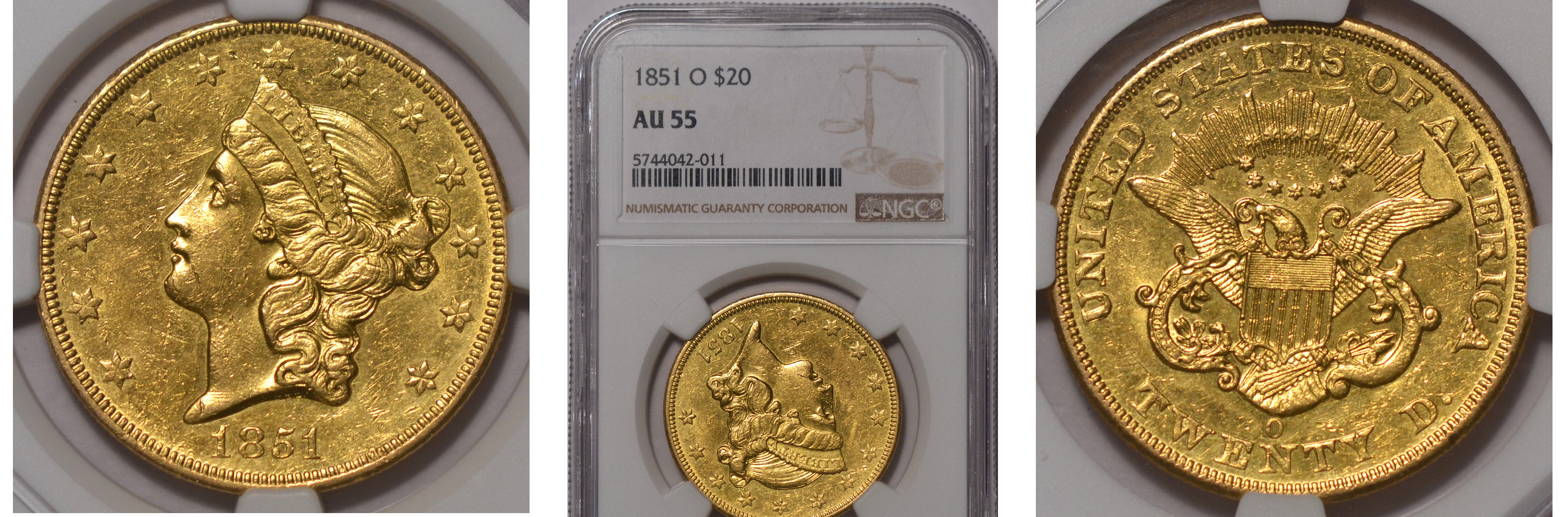 1851-O Double Eagle NGC AU55